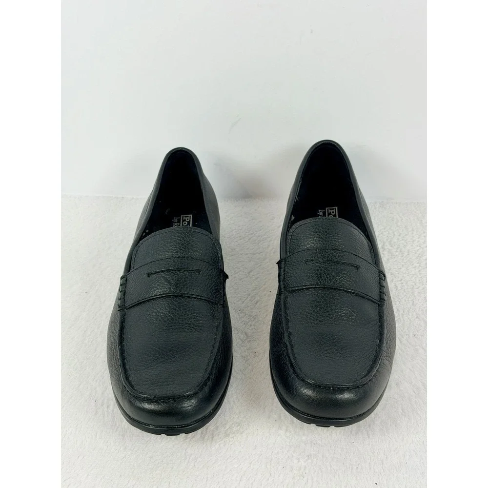 Polo Ralph Lauren Adante Black Leather Penny Loafers Men's Size 12 D Flaking